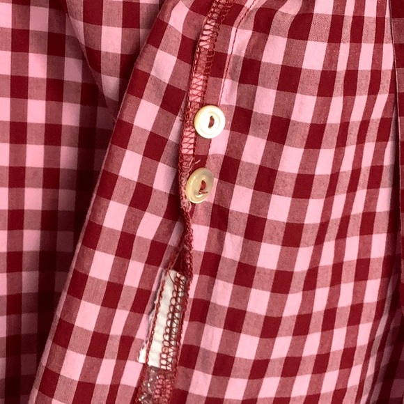J. Crew Boy Fit Gingham Button Down Shirt Size 0 Peter Pan Collar - Picture 12 of 15